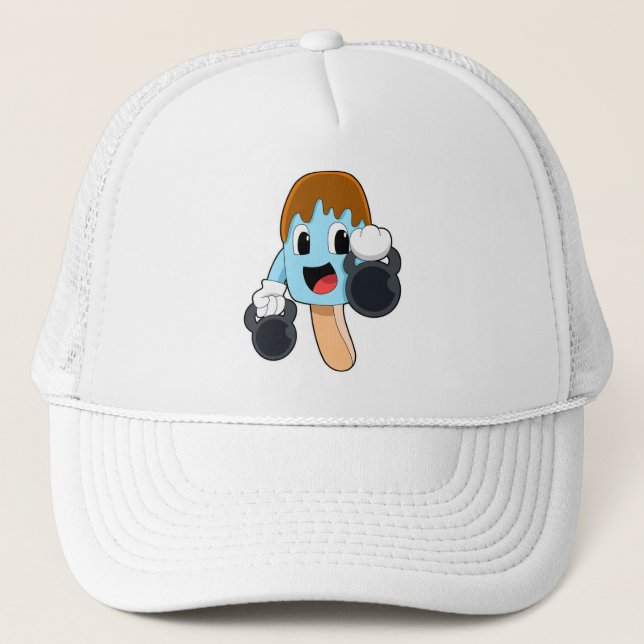 Popsicle at Strength training with Dumbbells Trucker Hat (Front)