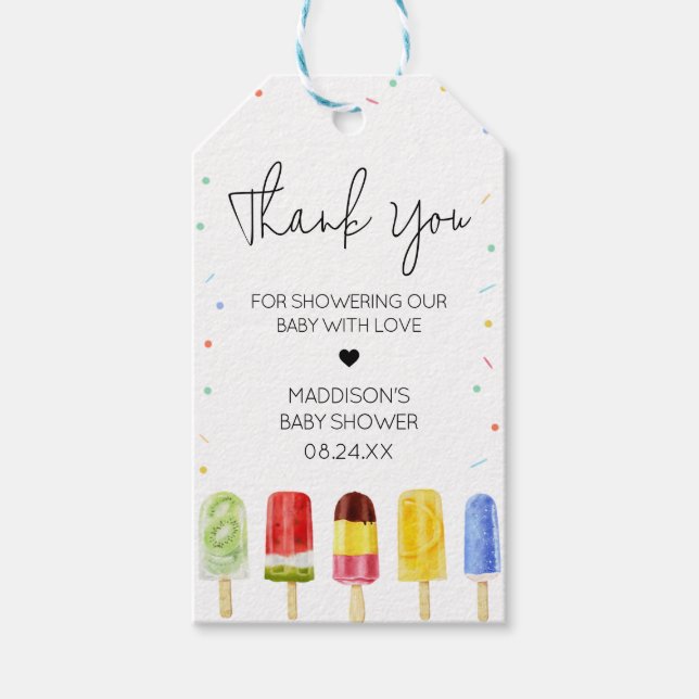 Popsicle Baby shower Favoriser les étiquettes (Devant)