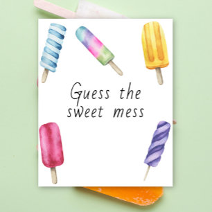 Popsicle baby shower - guess the sweet mess poster