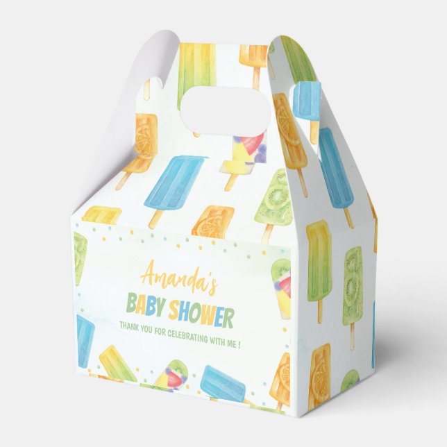 Popsicle Baby Shower Ice Cream Summer Party Favor Box (Front Side)