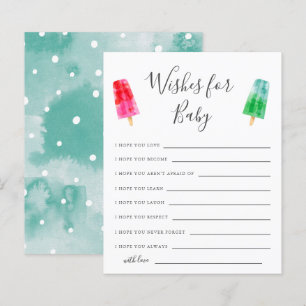 Popsicle Baby Shower Wishes for Baby Card