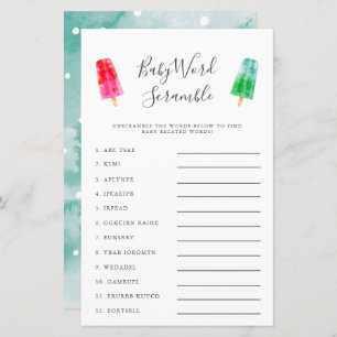 Popsicle Baby Word Scramble Game