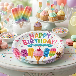 Popsicle Birthday Party Summer Paper Plate