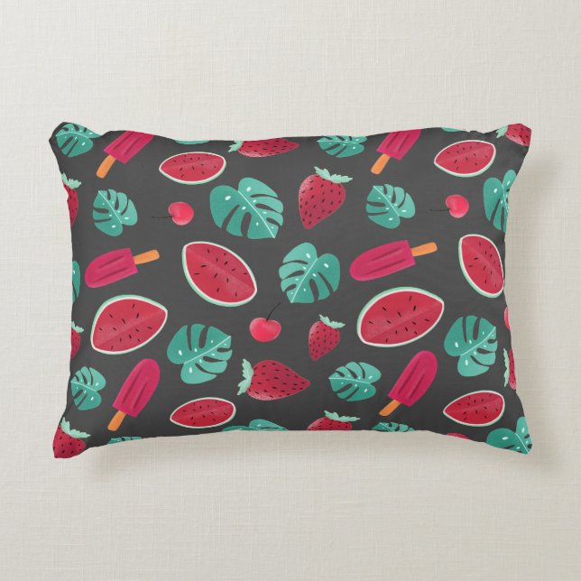 Popsicle, Cherry, Strawberry & Watermelon Accent Pillow (Front)