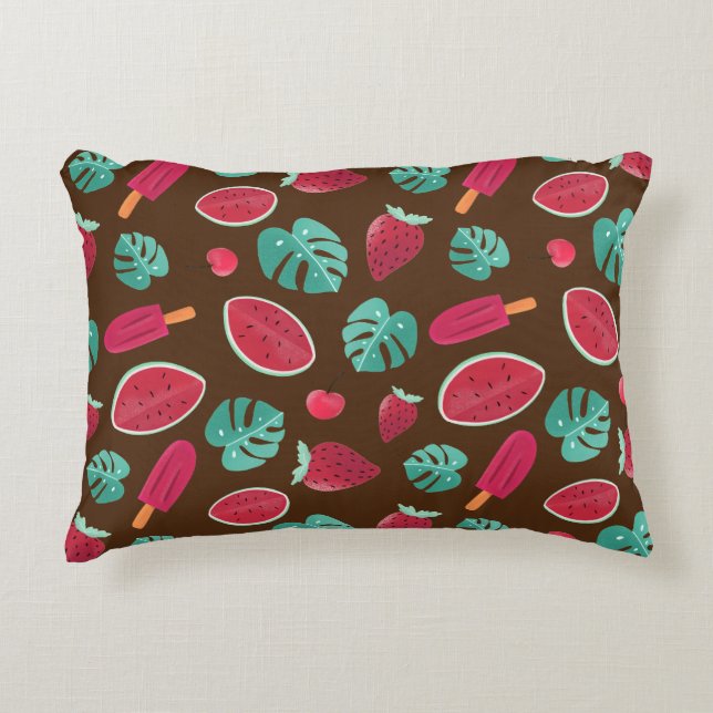 Popsicle, Cherry, Strawberry & Watermelon Accent Pillow (Front)