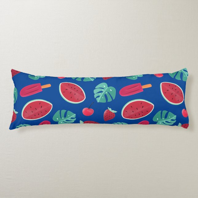 Popsicle, Cherry, Strawberry & Watermelon Body Pillow (Front)