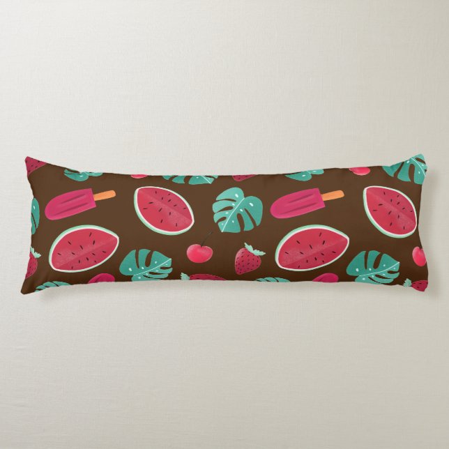 Popsicle, Cherry, Strawberry & Watermelon Body Pillow (Front)
