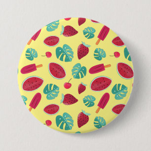 Popsicle, Cherry, Strawberry & Watermelon Leaves 3 Inch Round Button