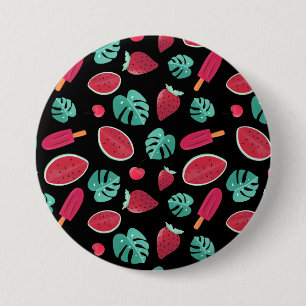 Popsicle, Cherry, Strawberry & Watermelon Leaves 3 Inch Round Button