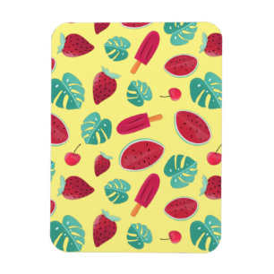 Popsicle, Cherry, Strawberry & Watermelon Leaves Magnet