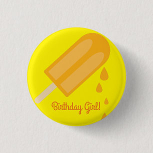 Popsicle Cute Summer 1st Birthday Party Theme 1 Inch Round Button