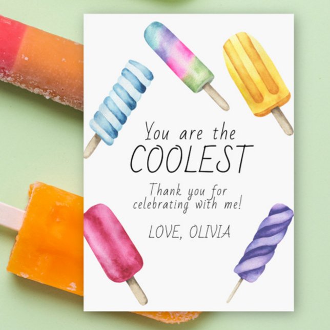Popsicle d'anniversaire d'été aquarelle merci (Créateur téléchargé)