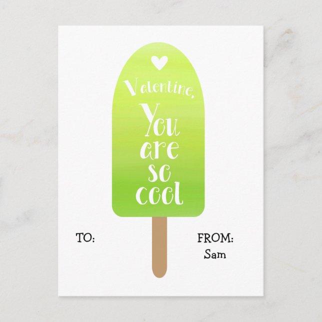 Popsicle Enfants École Classe Valentine Cartes (Devant)
