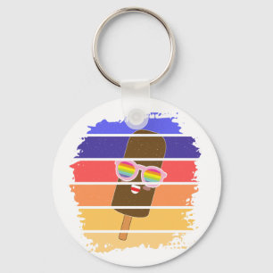 Popsicle Face Kawaii Glasses Colourful Keychain