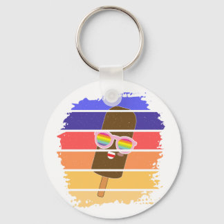 Popsicle Face Kawaii Glasses Colourful Keychain