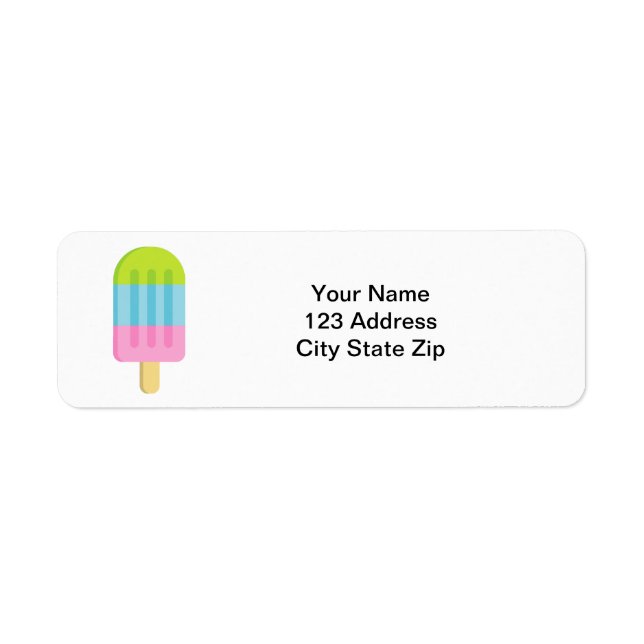 Popsicle glace lolly étiquettes d'adresse de retou (Devant)