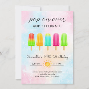 Popsicle ice cream Birthday Invitation