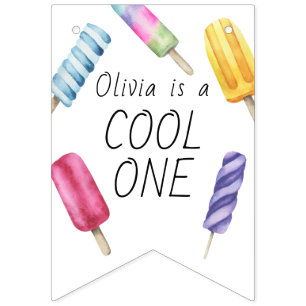 Popsicle Ice Cream Kids Birthday Bunting Flags