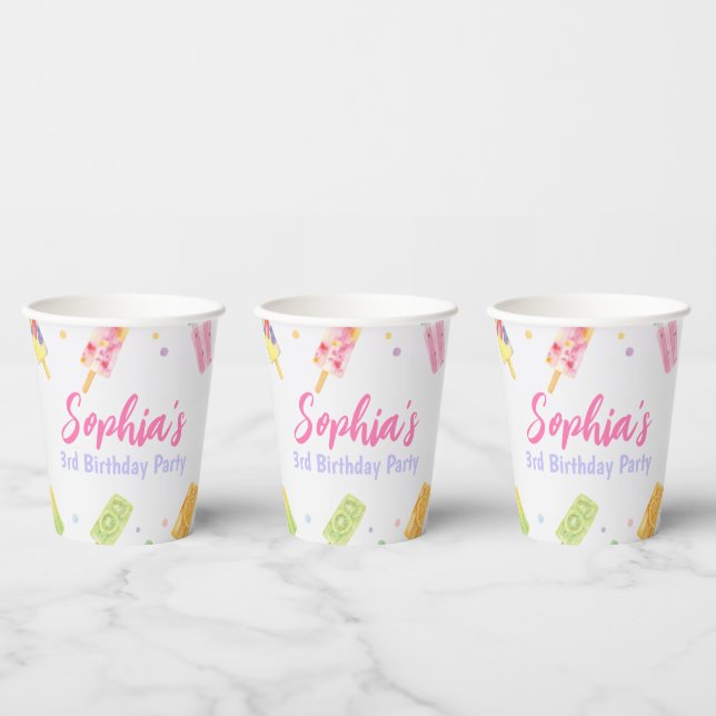 Popsicle Ice Cream Summer Party Paper Cups (Multi)