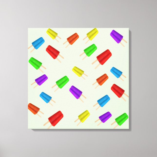 Popsicle Ice Cream Texture Canvas Print (Front)