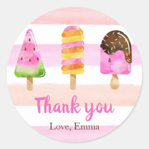 Popsicle Ice Cream Thank You Favour Tag Summer