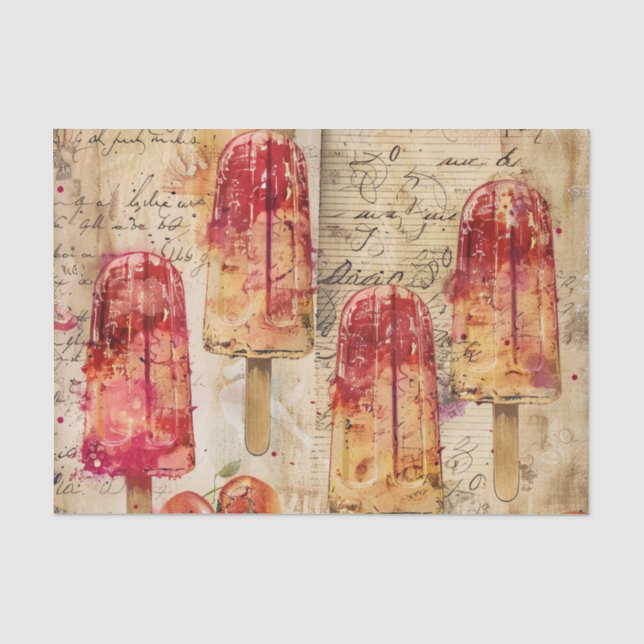 Popsicle ice lolly theme decoupage tissue paper (Front)