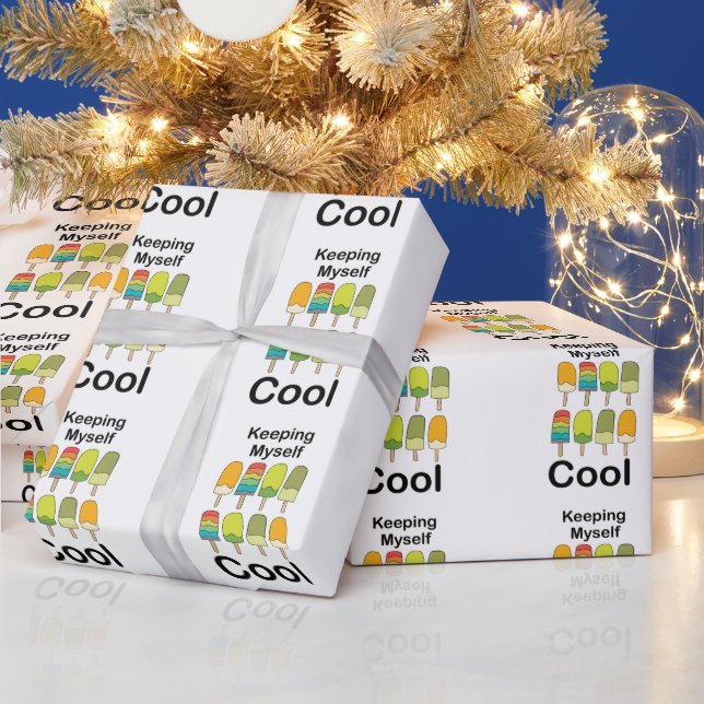 Popsicle Keeping Myself Cool Summer Birthday Wrapping Paper (Holidays)