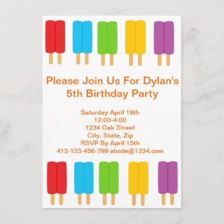 Popsicle Kids Birthday Party Invitation