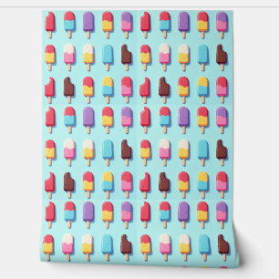 Popsicle Parade in Blue Ice Cream I  Wallpaper