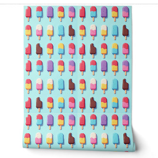 Popsicle Parade in Blue Ice Cream I Wallpaper