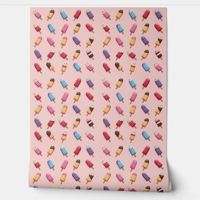 Popsicle Parade in Pink Ice Cream V Wallpaper (Unrolling)