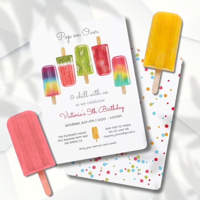 Popsicle Party Birthday Summer Invitation (Creator Uploaded)