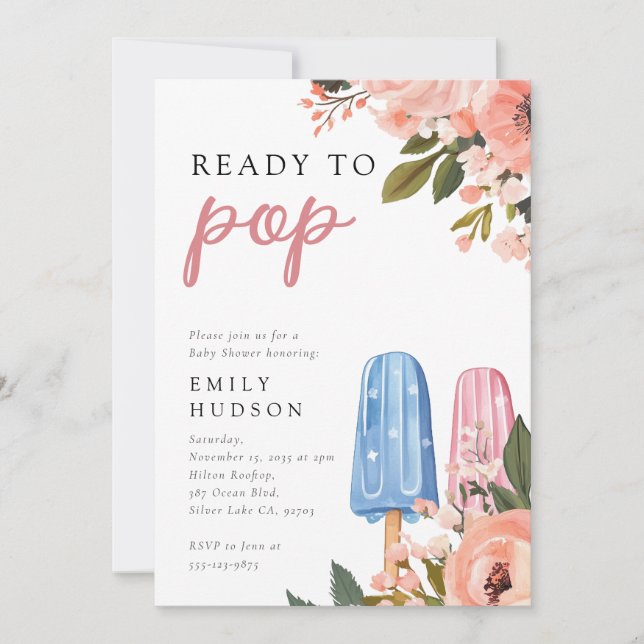 Popsicle Prêt à pop Baby shower Invitation (Devant)