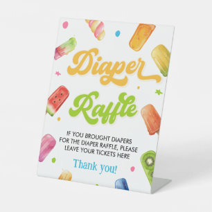 Popsicle Ready to Pop Baby Shower Diaper Raffle Pedestal Sign
