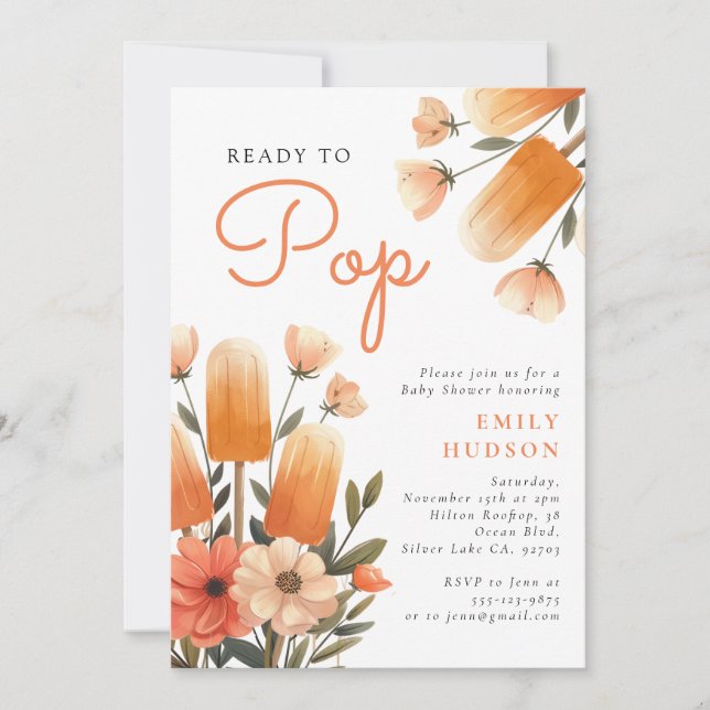 Popsicle Ready to Pop Baby Shower Invitation (Front)