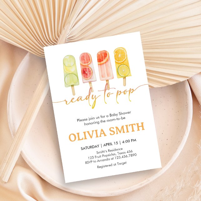 Popsicle Ready to Pop Baby Shower Invitation (Popsicle Baby Shower Invitation)