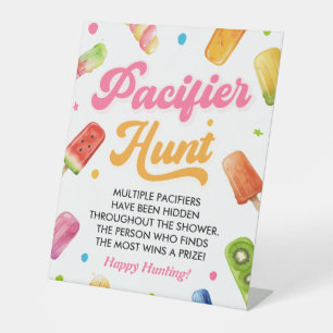 Popsicle Ready to Pop Baby Shower Pacifier Hunt  Pedestal Sign