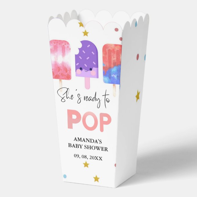 Popsicle  She is ready to pop Baby Shower Favor Box (Front)