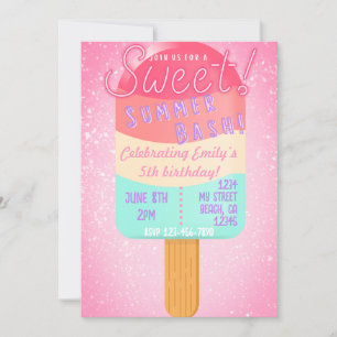 Popsicle Summer Bash Birthday Invitation