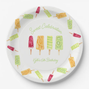 Popsicle Summer Birthday Party Paper Plate