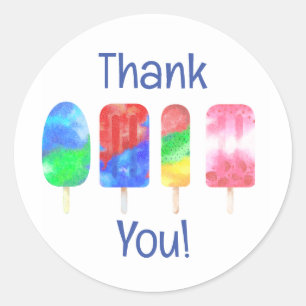 Popsicle Summer Party Classic Round Sticker