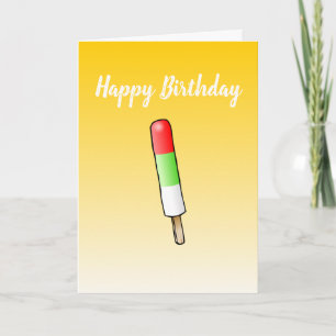 Popsicle sur la carte d'anniversaire de voeux plié