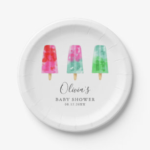 Popsicle Theme Summer Baby Shower Paper Plate