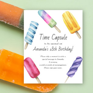 Popsicle Time Capsule 1st birthday gender neutral Poster