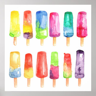 Popsicles affiche customisée brillante. Glace