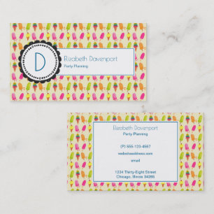 Popsicles and Ice Cream Personalized Monogram Business Card