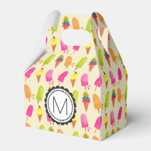 Popsicles and Ice Cream Personalized Monogram Favor Box