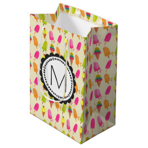 Popsicles and Ice Cream Personalized Monogram Medium Gift Bag