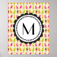 Popsicles and Ice Cream Personalized Monogram