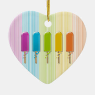 popsicles ceramic ornament